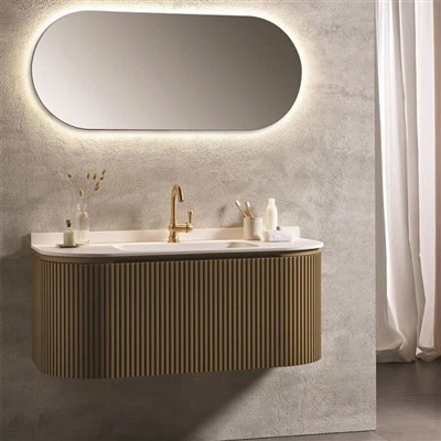 Charakteristischer geriffelter Badezimmer-Waschtisch