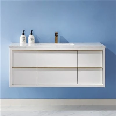 48" wandmontiertes Einzelbadezimmer-Waschtischset