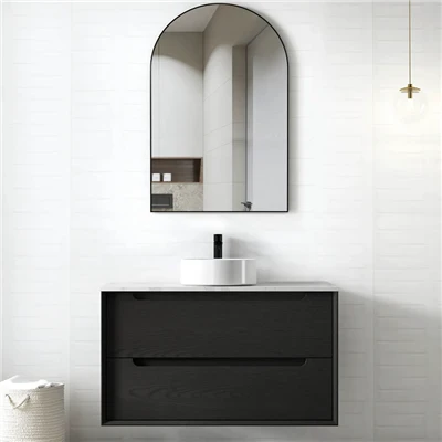 Badezimmerschrank aus schwarzer Eiche, 900 mm